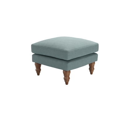Isla Small Square Footstool in Holkham Norfolk Cotton