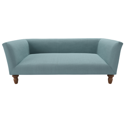 Cecil Large Dog Bed in Lagoon Brushed Linen Cotton
