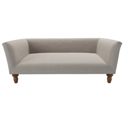 Cecil Large Dog Bed in Stone Brushed Linen Cotton