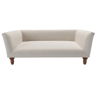 Cecil Large Dog Bed in Taupe Brushed Linen Cotton