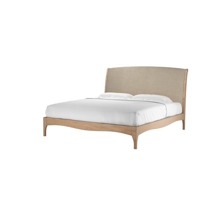 Emilia Super King Bed in Cashew Baylee Viscose Linen