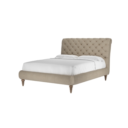 Knightsbridge without Footboard King Bed in Cashew Baylee Viscose Linen