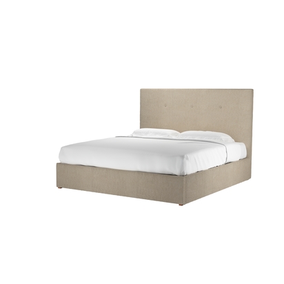 Avery 130cm Super King Ottoman Bed in Cashew Baylee Viscose Linen