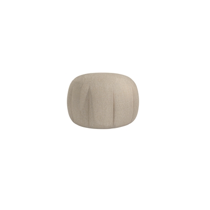 Harper Round Footstool in Cashew Baylee Viscose Linen