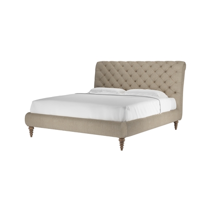 Knightsbridge without Footboard Super King Bed in Cashew Baylee Viscose Linen