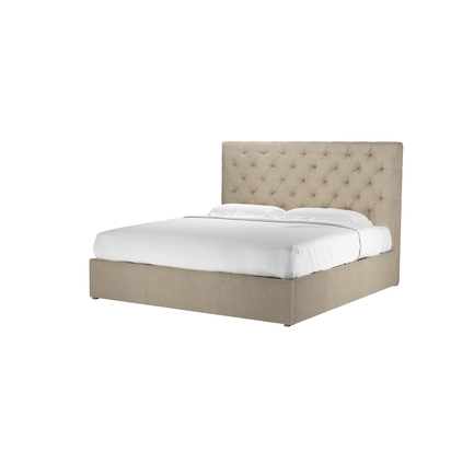 Rosalie 130cm Super King Ottoman Bed in Cashew Baylee Viscose Linen