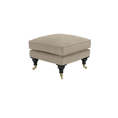 Bluebell Small Square Footstool in Cashew Baylee Viscose Linen