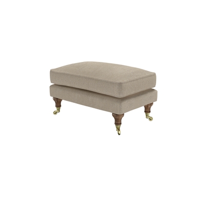 Bluebell Medium Rectangular Footstool in Cashew Baylee Viscose Linen