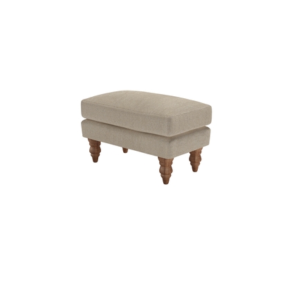 Isla Small Rectangular Footstool in Cashew Baylee Viscose Linen