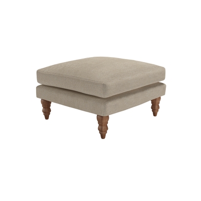 Isla Medium Square Footstool in Cashew Baylee Viscose Linen