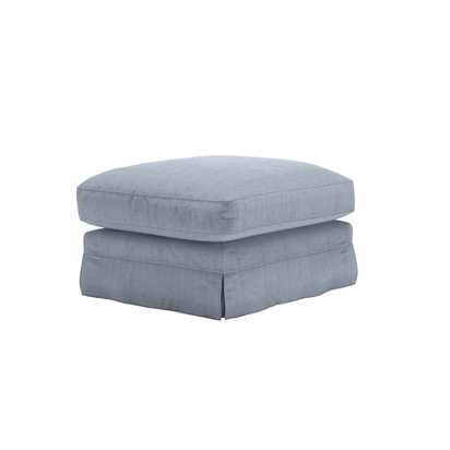 Otto Large Rectangular Footstool in Uniform House Herringbone Weave