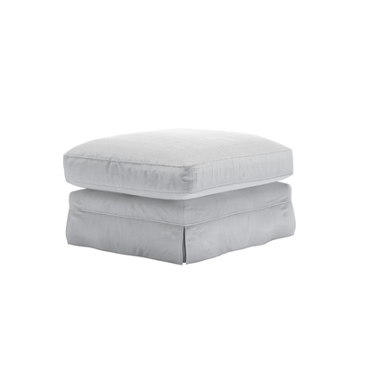 Otto Large Rectangular Footstool in Pumice House Herringbone Weave