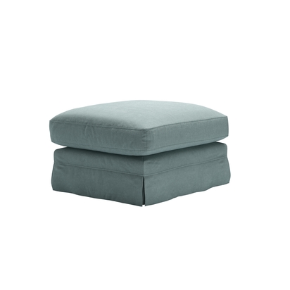 Otto Large Rectangular Footstool in Holkham Norfolk Cotton