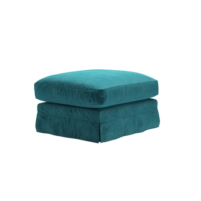 Otto Large Rectangular Footstool in Neptune Smart Velvet