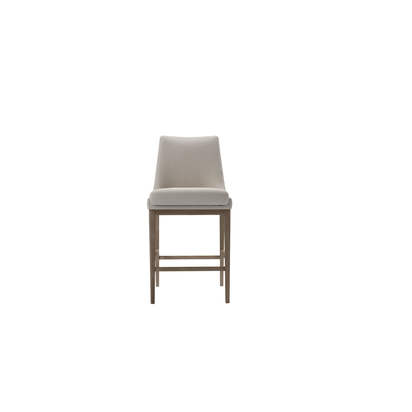 Basil Bar Stool in Taupe Brushed Linen Cotton