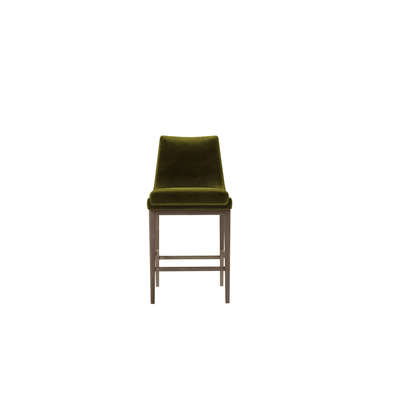 Basil Bar Stool in Olive Cotton Matt Velvet