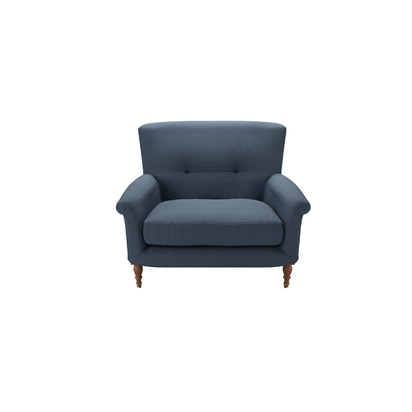 Alderney Loveseat in Midnight Blue Brushed Linen Cotton
