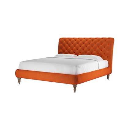 Knightsbridge without Footboard Super King Bed in Paprika Smart Velvet