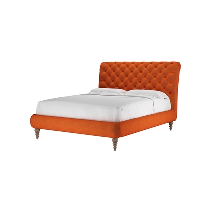Knightsbridge without Footboard King Bed in Paprika Smart Velvet