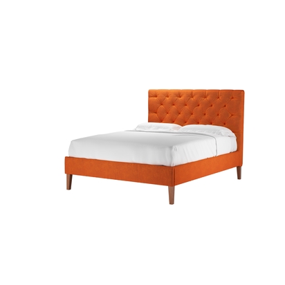 Rosalie 130cm King Bed in Paprika Smart Velvet