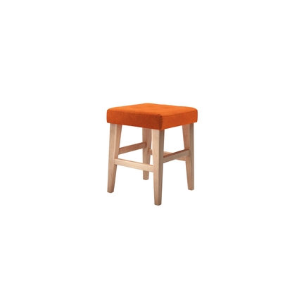 Buttons Short Stool in Paprika Smart Velvet