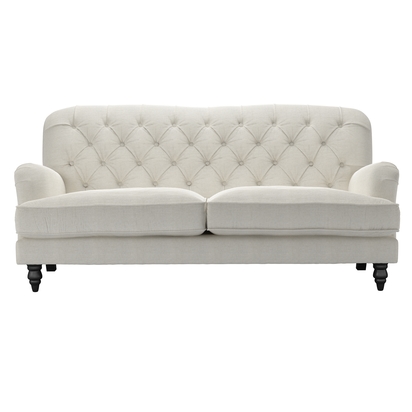 Snowdrop Button Back 3 Seat Sofa (breaks down) in Clay House Basket Weave