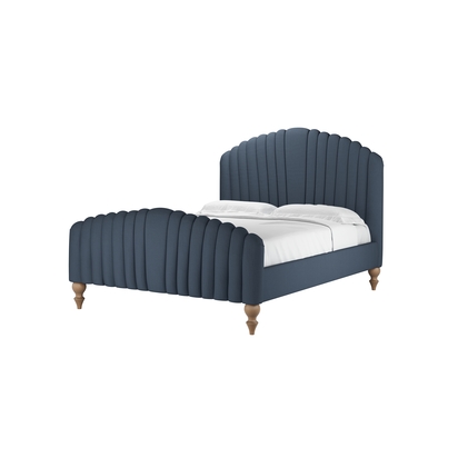 Bella King Bed in Midnight Blue Brushed Linen Cotton