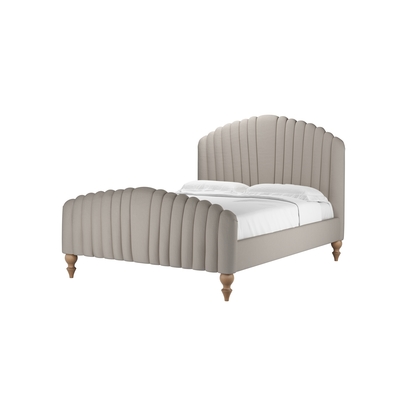 Bella King Bed in Stone Brushed Linen Cotton