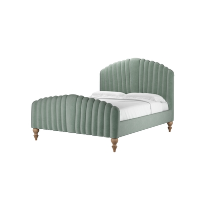 Bella King Bed in Sage Smart Velvet