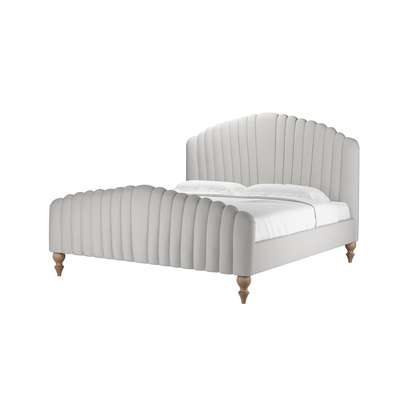 Bella Super King Bed in Alabaster Brushed Linen Cotton