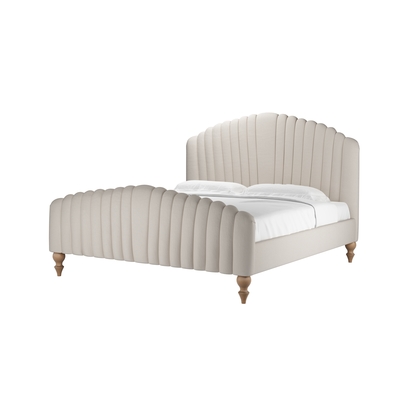 Bella Super King Bed in Taupe Brushed Linen Cotton