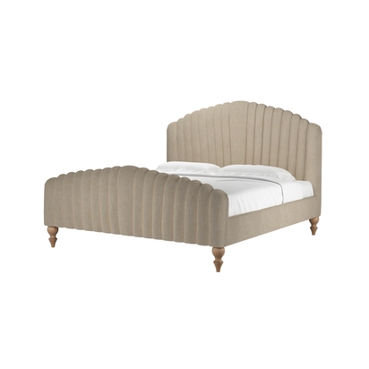 Bella Super King Bed in Cashew Baylee Viscose Linen