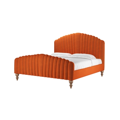 Bella Super King Bed in Paprika Smart Velvet