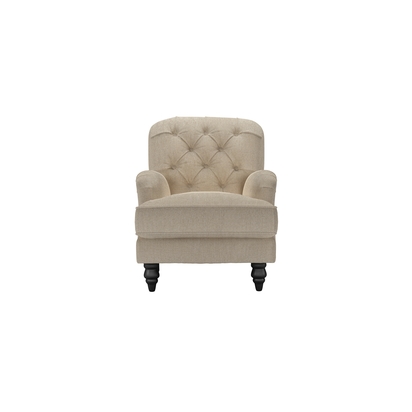 Snowdrop Button Back Small Armchair in Cashew Baylee Viscose Linen