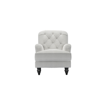 Snowdrop Button Back Small Armchair in Pumice House Basket Weave