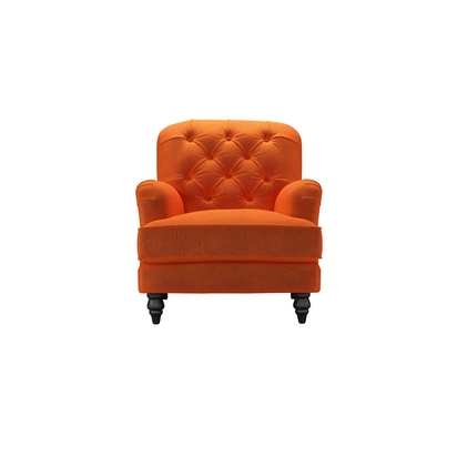 Snowdrop Button Back Armchair in Paprika Smart Velvet