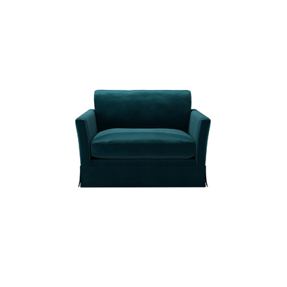 Otto Loveseat in Deep Turquoise Cotton Matt Velvet