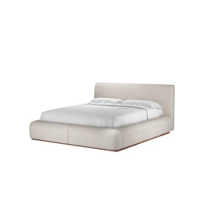 Sunday King Divan Bed in Taupe Brushed Linen Cotton
