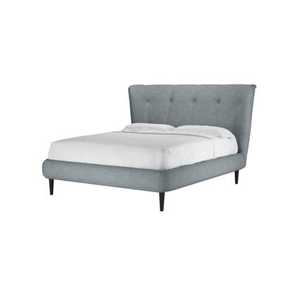 Audrey King Bed in Cornflower Silky Jacquard Weave