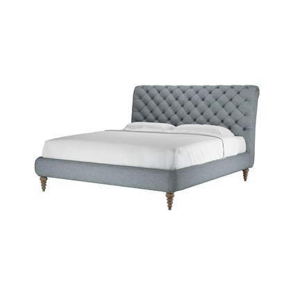 Knightsbridge without Footboard Super King Bed in Cornflower Silky Jacquard Weave