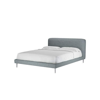 Lucy King Bed in Cornflower Silky Jacquard Weave