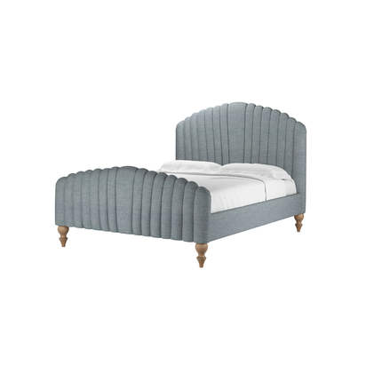 Bella King Bed in Cornflower Silky Jacquard Weave