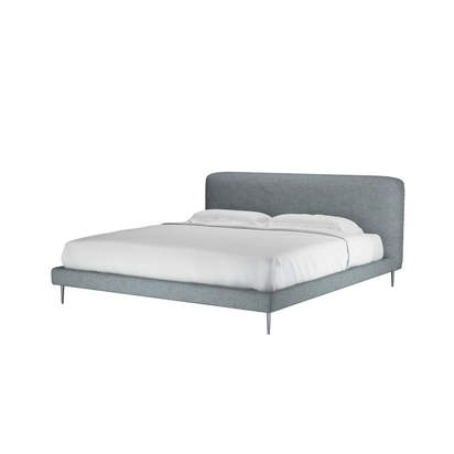 Lucy Super King Bed in Cornflower Silky Jacquard Weave