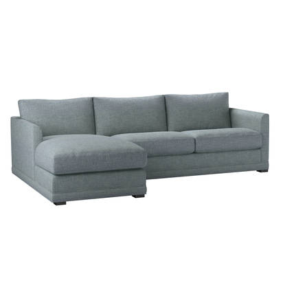 Aissa Medium LHF Chaise Storage Sofa in Cornflower Silky Jacquard Weave