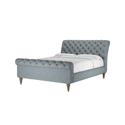 Knightsbridge King Bed in Cornflower Silky Jacquard Weave