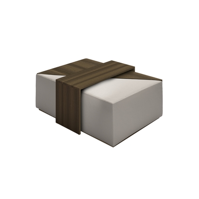 Astaire Modular Coffee Table Set Footstool in Stone Brushed Linen Cotton