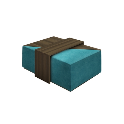 Astaire Modular Coffee Table Set Footstool in Neptune Smart Velvet