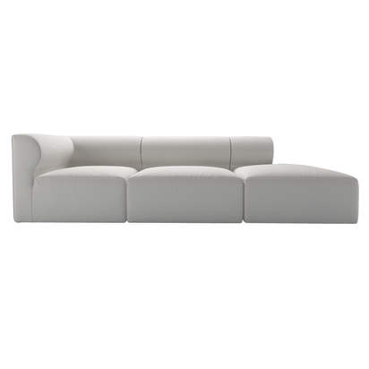 Cohen RHF Modular Sofa in Alabaster Brushed Linen Cotton