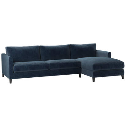 Izzy Large RHF Chaise Sofa in Portland blue Brushstroke