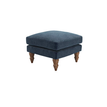 Isla Small Square Footstool in Portland blue Brushstroke